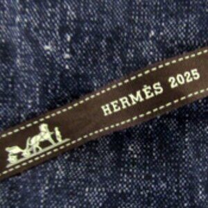 Hermes 2025 Authentic Brown Packaging Ribbon approximately 84"